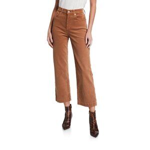7 For All Mankind Alexa High Waist Crop Wide Leg Corduroy Pants